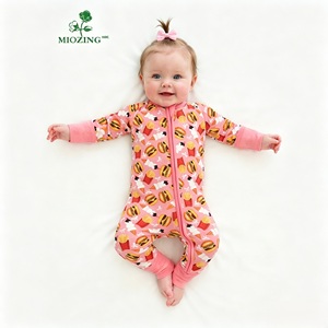 Baju Tidur Bayi Miozing, Pakaian Tidur Balita 180gsm, Pakaian Bayi Bambu, Romper Bayi Kerah Amplop, Pakaian Bayi - Product Image 1