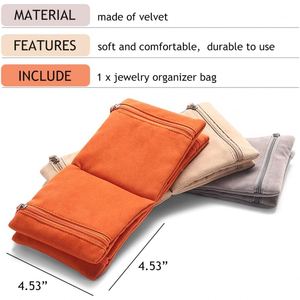 12 by 3 by 13cm Stylish Women's Jewelry Organizer Pouch Custom Logo Included Ideal <b>Foldable</b> Display Solution - Product Image 3