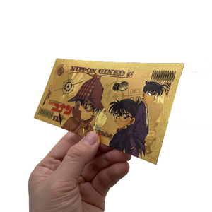 US livraison <span class=keywords><strong>gratuite</strong></span> yen argent anime Conan 24 k or billet <span class=keywords><strong>de</strong></span> banque en plastique billet <span class=keywords><strong>de</strong></span> banque - Product Image 3