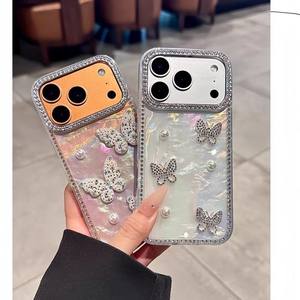 Proveedor Verificado, <span class=keywords><strong>Funda</strong></span> Electrochapada con Patrón de Concha de Mariposa 3D y Protección de 360° para <span class=keywords><strong>iPhone</strong></span> 17 Pro Max, para 16 Pro, S26 - Product Image 1