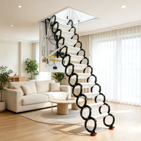 Escalier de grenier électrique pliable 2026, échelle télescopique gain de place pour loft, escalier invisible monté au plafond 4m