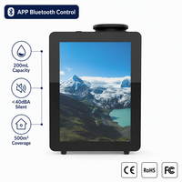 Diffuseur de parfum commercial en métal pour hôtel, 200 ml, écran LCD, couverture 300 m³, compatible Bluetooth, contrôle tactile via application, fixation murale, personnalisable OEM