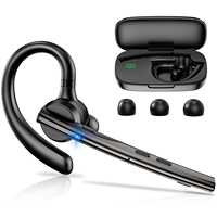 Earphone Nirkabel Custom Bersertifikasi CE V5.1 Single Earphone Baru dengan Kualitas HD untuk Panggilan Telepon, Dilengkapi Pengait Telinga untuk Pengemudi Truk