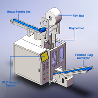 Machine d'emballage et de scellage semi-automatique Vgopack avec convoyeur d'alimentation manuel pour scellage 3 côtés et sachets oreillers