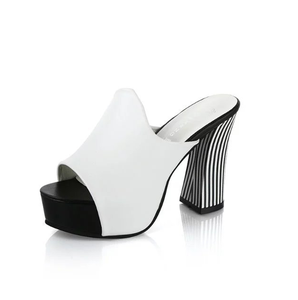 Up-0096C 2022 nuove donne sandali comodi <span class=keywords><strong>eleganti</strong></span> sandali bocca pesce estate tacchi robusti pantofole per le signore - Product Image 2