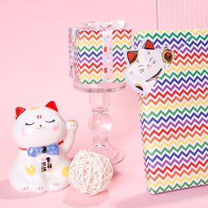 DAMAI Colorful Striped Party <b>White</b> Kraft Gift <b>Wrapping</b> <b>Paper</b> Birthday Wedding Decoration <b>Paper</b> for Gift Packaging Party Supplies - Product Image 3