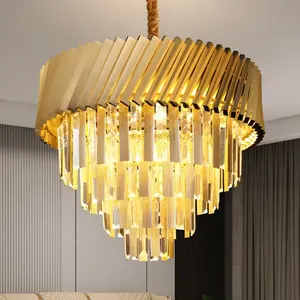 Moderne Pendel leuchte Kronleuchter Lampe Licht hängen moderne Led Hotel Beleuchtung Kronleuchter für Decken leuchten Gold Luxus Kristall leuchten