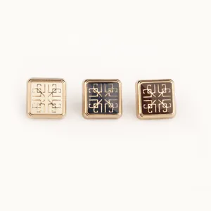 12mm Square Fashion Vintage Coat Metal Press Snap Button Luxury Clothing Buttons For Cardigan