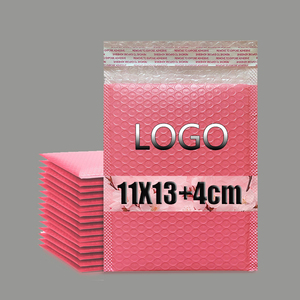 Sac à bulles en film co-extrudé rose 11x13+4CM, épais, écologique, biodégradable, pour cosmétiques, bijoux, CD, enveloppe express, personnalisé - Product Image 1