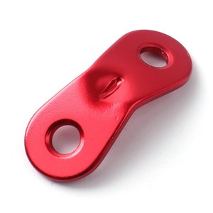 Aluminum Alloy Double Eye Paracord Adjustment Plate 39x16mm Red For Tent Tarp Windproof Rope Fixing Buckle - Product Image 1