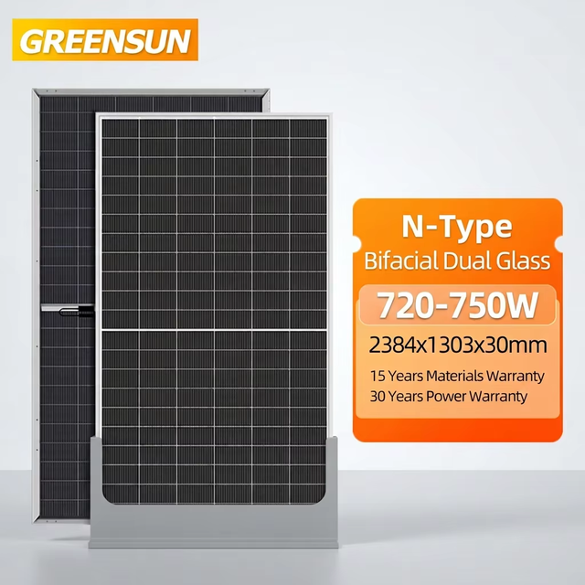 2026 Hot Sale N-Type TOPCon 710W-750W Bifacial Solar Panels | 132 Half-Cell Dual Glass Module for Utility & Rooftop Projects