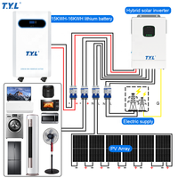 Système d'énergie solaire 10 kW avec batterie, ensemble complet pour maison, villa, zones rurales, système de secours d'énergie solaire 20 kW