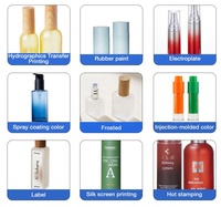 Flacon pulvérisateur de parfum en verre plat rouge, rose et bleu, de forme irrégulière, 50 ml et 100 ml, couleur personnalisée, fournisseur d'emballages de parfum modernes