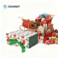 Boîte cadeau magnétique avec logo personnalisé pour le Nouvel An, ruban, carton rigide, pliable, pour l'expédition, boîte cadeau de Noël