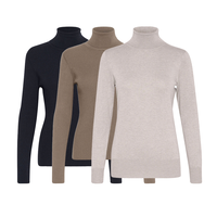 Chandail à col roulé en laine de haute qualité OEM à manches longues et coupe ajustée pour femmes chandails à col roulé décontractés personnalisés pour femmes