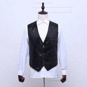 Nouveau Gilet Homme de Scène à Paillettes Dégradées Multicolores pour Chanteur - Vente en Gros - Product Image 2