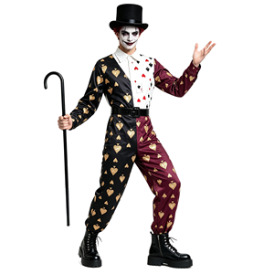 Traje de payaso oscuro para TV, mono de satén brillante con abertura, traje de <span class=keywords><strong>mago</strong></span>, atuendo para fotos, para adulto unisex, Halloween, <span class=keywords><strong>casa</strong></span> embrujada - Product Image 4
