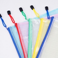 Vente en gros de sacs à fermeture éclair en filet pour organiser des sacs à documents étanches pochettes de fournitures scolaires de nombreuses couleurs en stock
