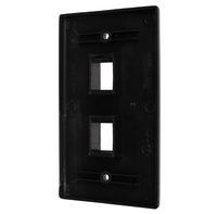 2-Port ABS Netzwerk-Keystone-Wandplatte Schwarz Hohe Haltbarkeit für Heim-, Büro- und Gewerbe-AV-Verkabelungsinstallationen