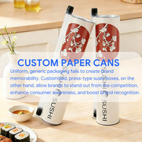 Tube à sushi jetable en papier biodégradable de qualité alimentaire, écologique, imprimé sur mesure, moderne, pour emporter