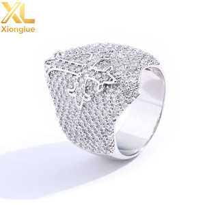 Bague Croix Hip Hop Zirconium Givré Tendance Prix de Gros – Bijou Diamant Rétro pour Homme - Product Image 2