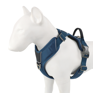 Arnés de Alta Resistencia para Perros de Oxford, Reflectante y a Prueba de Explosiones en Azul Oscuro, con Diseño de Seguridad y Asa para Perros Pequeños y Medianos - Product Image 4