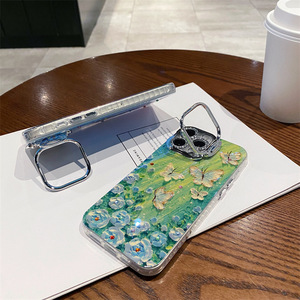Funda para Teléfono con Diseño de Mariposa para iPhone 15 Plus, Funda con Pintura al Óleo de Mariposa de Playa, Compatible con Modelos 14, 13, 12, 11 Pro Max, con Soporte para Lente - Product Image 4