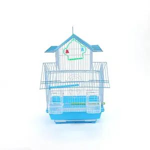 Hot Selling Large Castle Design Style Multiple Color Iron Parrot Cage Wholesale Foldable Wire Small Metal Wire Bird Cage
