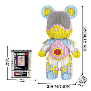 Blocs de construction en plastique pour enfants, modèle d'ours de Noël en mini-micro-particules Mpin de 32 cm, <span class=keywords><strong>jouet</strong></span> éducatif, vente en gros - Product Image 4