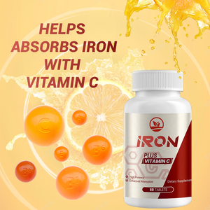 OEM ferro 65mg con compresse di vitamina C con integratori di ferro ad alta potenza compresse di assorbimento energetico e ferro supporto integratore alimentare - Product Image 3