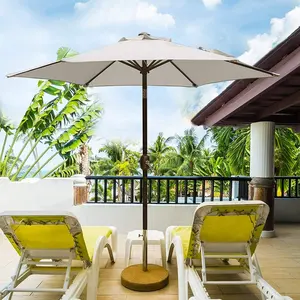 Table Market Umbrella Outdoor Setting Backyard Furniture Patio Automatic Electric Parasol With base