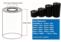 Pita Resin Wax Transfer Termal Industri ck Kompatibel dengan Printer Label HP Oki 110*90 Cina