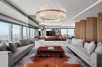 Ensemble de meubles de salon pour suite présidentielle d'hôtel 5 étoiles, canapé long de luxe Faberi