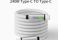 Kabel USB Magnetik Berkecepatan Tinggi dengan Jalinan Nilon, Pengisian Cepat PD 100W Tipe-C, Konduktor Tembaga Murni, untuk Printer dan Earphone