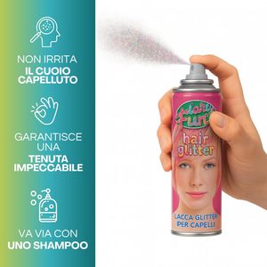 Spray Glitter per Capelli Party Fun 150ml per Effetti Capelli da Festa - Product Image 3