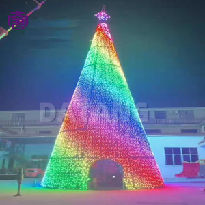 LED Christmas Tree with Built in <b>Lights</b> Pre Lit Artificial Tree for Indoor Home Mall Holiday Decoration - Product Image 2