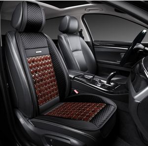Coussin de siège de voiture en cuir et perles de bois pour Audi A4/Q3, compatible airbag, style sport, couleurs personnalisables, universel - Product Image 3
