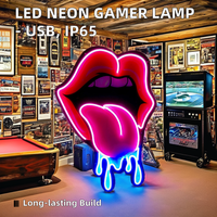 Décor Mural Néon LED RVB IP65, Corps Acrylique, Ornement de Noël pour Cave à Homme, Fête et Salle de Jeux