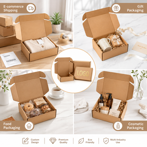 Eco Friendly Kraft Corrugated Mailer <b>Boxes</b> Custom Gold Foil Logo Shipping <b>Boxes</b> Recyclable Foldable <b>Boxes</b> for <b>Clothes</b> Packaging - Product Image 3