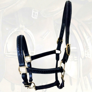Premium DD Leather Handmade Leather Braided Equestrian <b>Halter</b> - Product Image 1