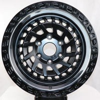 Venta al por mayor de fábrica: Llanta todoterreno modificada con aspecto Beadlock 17x9, 6 orificios, ET 0, PCD 139.7, de aleación de aluminio para SUV y pickup, acabado negro.