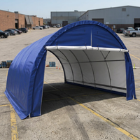 Abri de voiture en toile polyéthylène avec structure en acier ronde verte de 12'x20'x8' pour le stationnement et le stockage des voitures