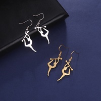 Boucles d'oreilles série de gymnastique artistique en acier inoxydable gymnaste Ballet danse en forme de boucles d'oreilles à la mode sport bijoux cadeau