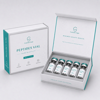 Boîte d'emballage personnalisée de luxe en carton blanc avec fermeture magnétique pour flacons en verre transparent de 2 ml, 3 ml, 10 ml (5 pièces) avec insert en EVA
