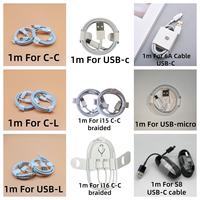 Cable de Datos USB Tipo C Doble de 1M 2M 3M con Cable Trenzado de Nailon, Cable de Carga Tipo C a Tipo C PD de 60W para Teléfono Móvil