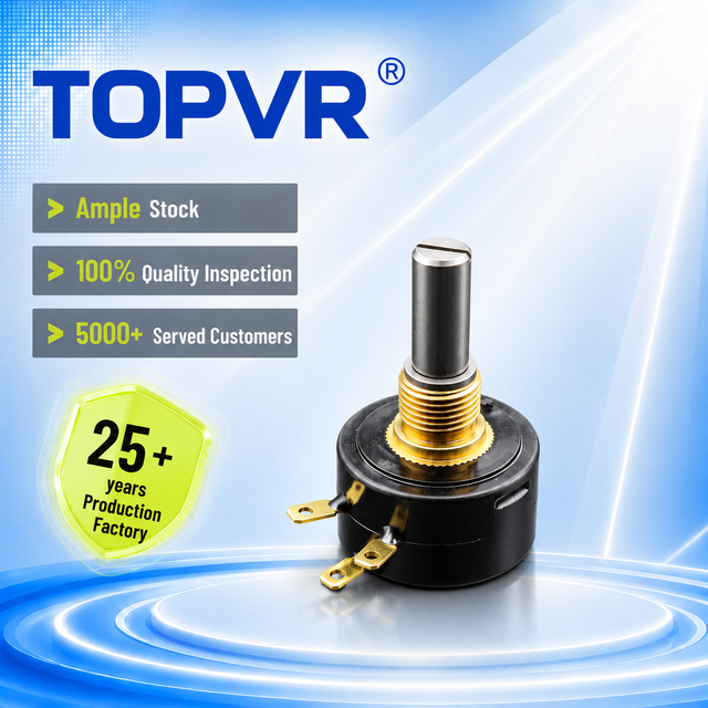 TOPVR WDD22P1 Long-Life Wear-Resistant Precision Conductive Plastic Potentiometer Built-in Switch Actuator Diameter Series