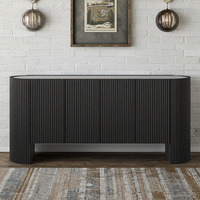 MINYU 2025 Buffet en bois massif de chêne de luxe avec plateau en marbre naturel, style moderne antique, armoires pour salle à manger et salon