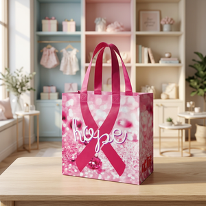 Bolsa de Compras Reutilizable Personalizable de 120 g/m², Ecológica, Material PP, KIM DUC, Asa Mediana, Cierre Personalizado, Patrón de Letras con Lazo - Product Image 3