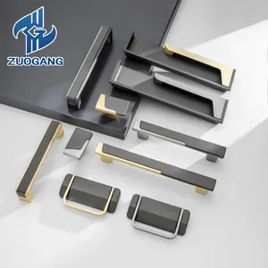 Zuogang-tiradores y pomos de puerta de aluminio para muebles, tiradores de cajón de acero inoxidable, Bola de latón macizo rústico