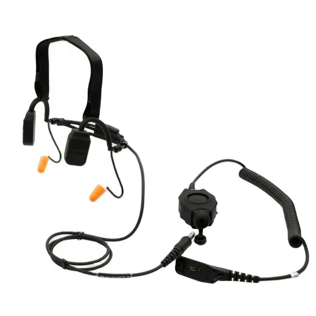 Bone conductive mic hands free style radio headphone